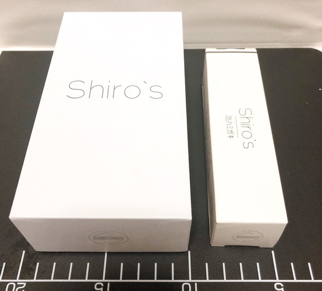 shiro's（シローズ）ホワイトニングの箱と泡ハミガキの箱
